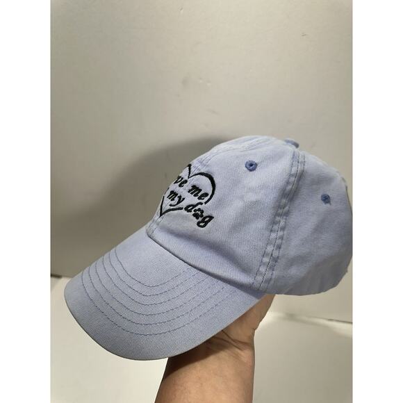 Dog & Mom Hat Love Me Love My Dog Hat Cap Adjustable Denim KC Caps - Picture 1 of 9